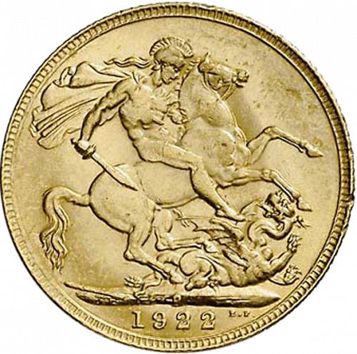 Sovereign Reverse Image minted in UNITED KINGDOM in 1922P (1910-36  -  George V)  - The Coin Database