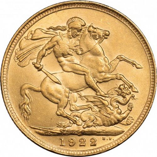 Sovereign Reverse Image minted in UNITED KINGDOM in 1922S (1910-36  -  George V)  - The Coin Database