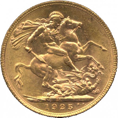 Sovereign Reverse Image minted in UNITED KINGDOM in 1925SA (1910-36  -  George V)  - The Coin Database