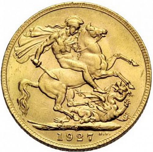 Sovereign Reverse Image minted in UNITED KINGDOM in 1927P (1910-36  -  George V)  - The Coin Database
