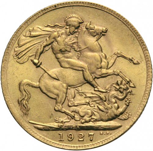 Sovereign Reverse Image minted in UNITED KINGDOM in 1927SA (1910-36  -  George V)  - The Coin Database