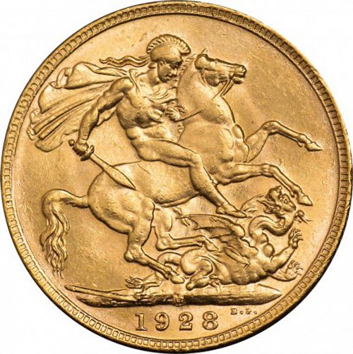 Sovereign Reverse Image minted in UNITED KINGDOM in 1928M (1910-36  -  George V)  - The Coin Database