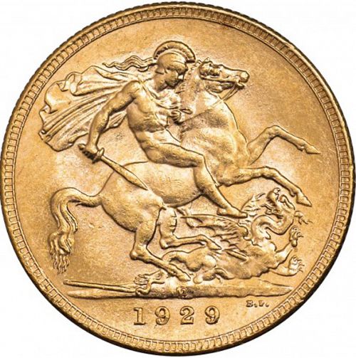 Sovereign Reverse Image minted in UNITED KINGDOM in 1929M (1910-36  -  George V)  - The Coin Database