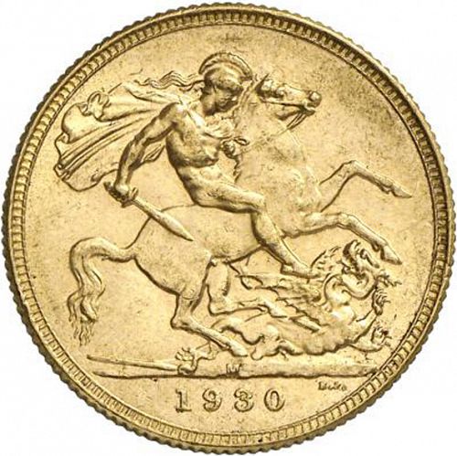 Sovereign Reverse Image minted in UNITED KINGDOM in 1930M (1910-36  -  George V)  - The Coin Database