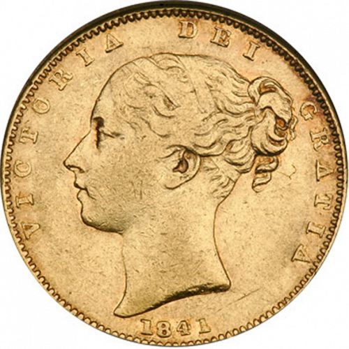 Sovereign Obverse Image minted in UNITED KINGDOM in 1841 (1837-01  -  Victoria)  - The Coin Database