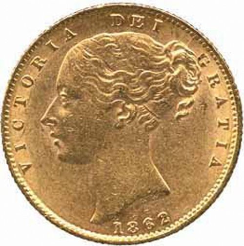 Sovereign Obverse Image minted in UNITED KINGDOM in 1862 (1837-01  -  Victoria)  - The Coin Database