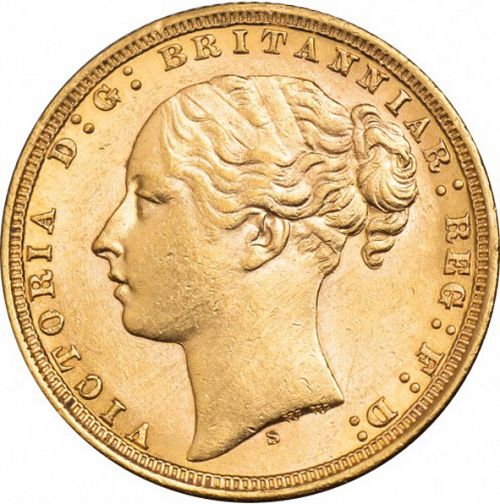 Sovereign Obverse Image minted in UNITED KINGDOM in 1871S (1837-01  -  Victoria)  - The Coin Database