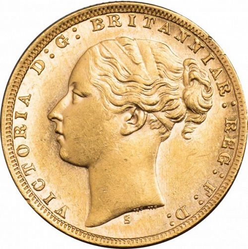 Sovereign Obverse Image minted in UNITED KINGDOM in 1872S (1837-01  -  Victoria)  - The Coin Database