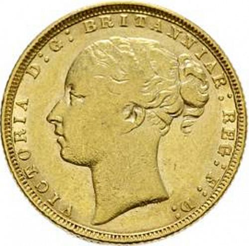 Sovereign Obverse Image minted in UNITED KINGDOM in 1873 (1837-01  -  Victoria)  - The Coin Database