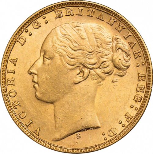 Sovereign Obverse Image minted in UNITED KINGDOM in 1874S (1837-01  -  Victoria)  - The Coin Database