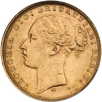 Sovereign Obverse Image minted in UNITED KINGDOM in 1875M (1837-01  -  Victoria)  - The Coin Database