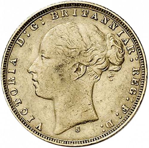 Sovereign Obverse Image minted in UNITED KINGDOM in 1875S (1837-01  -  Victoria)  - The Coin Database