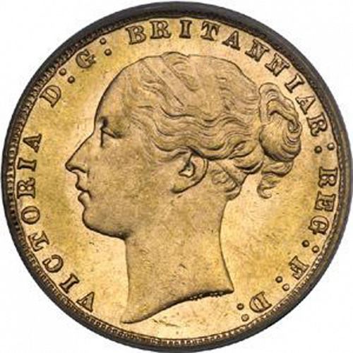 Sovereign Obverse Image minted in UNITED KINGDOM in 1876 (1837-01  -  Victoria)  - The Coin Database