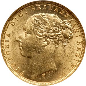 Sovereign Obverse Image minted in UNITED KINGDOM in 1877M (1837-01  -  Victoria)  - The Coin Database