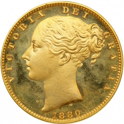 Sovereign Obverse Image minted in UNITED KINGDOM in 1880 (1837-01  -  Victoria)  - The Coin Database