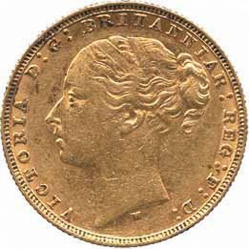 Sovereign Obverse Image minted in UNITED KINGDOM in 1880M (1837-01  -  Victoria)  - The Coin Database