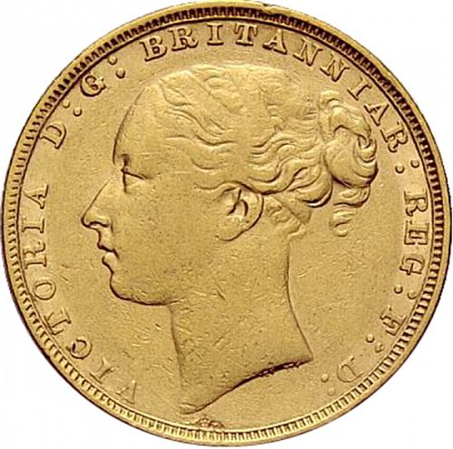 Sovereign Obverse Image minted in UNITED KINGDOM in 1880 (1837-01  -  Victoria)  - The Coin Database