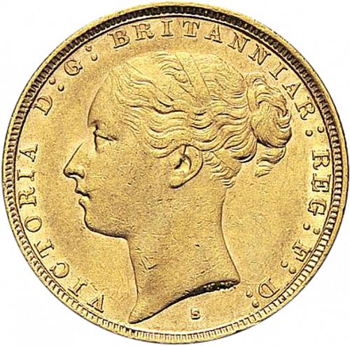 Sovereign Obverse Image minted in UNITED KINGDOM in 1881S (1837-01  -  Victoria)  - The Coin Database