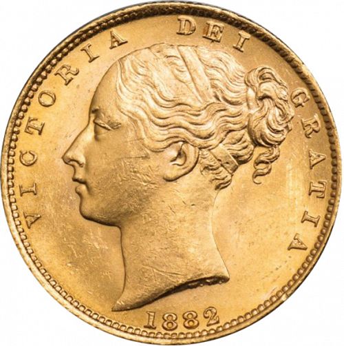 Sovereign Obverse Image minted in UNITED KINGDOM in 1882S (1837-01  -  Victoria)  - The Coin Database