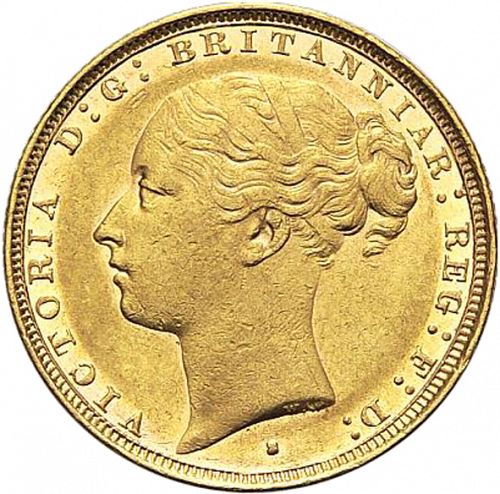 Sovereign Obverse Image minted in UNITED KINGDOM in 1882S (1837-01  -  Victoria)  - The Coin Database