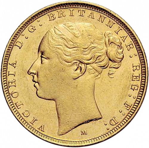 Sovereign Obverse Image minted in UNITED KINGDOM in 1883M (1837-01  -  Victoria)  - The Coin Database