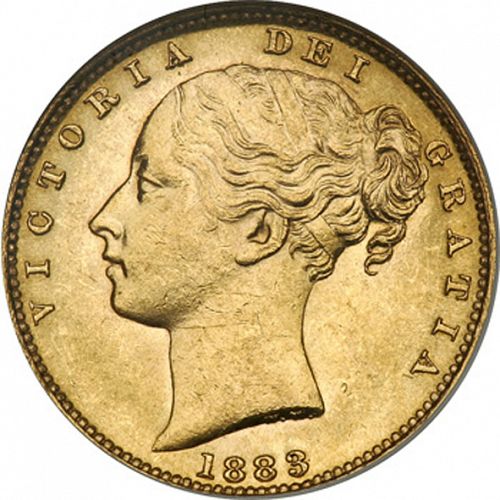 Sovereign Obverse Image minted in UNITED KINGDOM in 1883S (1837-01  -  Victoria)  - The Coin Database