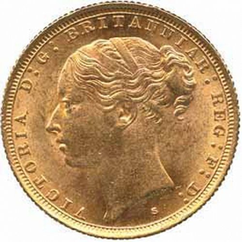 Sovereign Obverse Image minted in UNITED KINGDOM in 1886S (1837-01  -  Victoria)  - The Coin Database