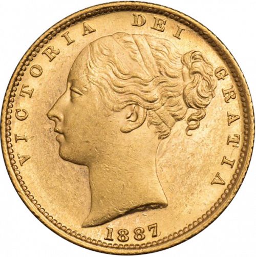 Sovereign Obverse Image minted in UNITED KINGDOM in 1887S (1837-01  -  Victoria)  - The Coin Database