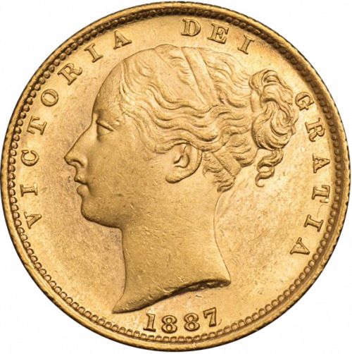 Sovereign Obverse Image minted in UNITED KINGDOM in 1887S (1837-01  -  Victoria)  - The Coin Database