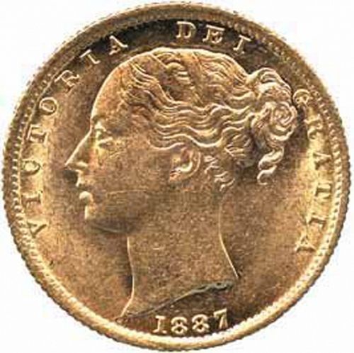 Sovereign Obverse Image minted in UNITED KINGDOM in 1887S (1837-01  -  Victoria)  - The Coin Database