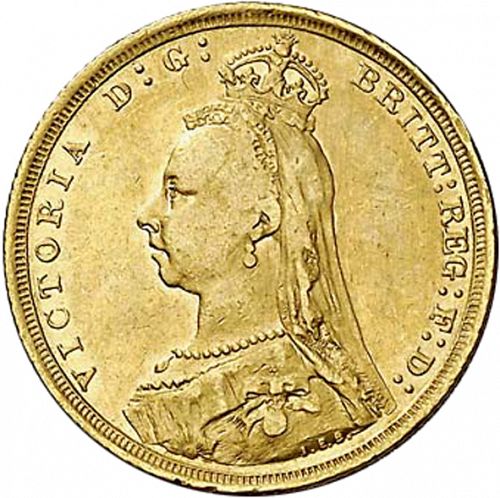 Sovereign Obverse Image minted in UNITED KINGDOM in 1889S (1837-01  -  Victoria)  - The Coin Database