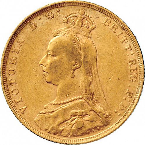 Sovereign Obverse Image minted in UNITED KINGDOM in 1891 (1837-01  -  Victoria)  - The Coin Database