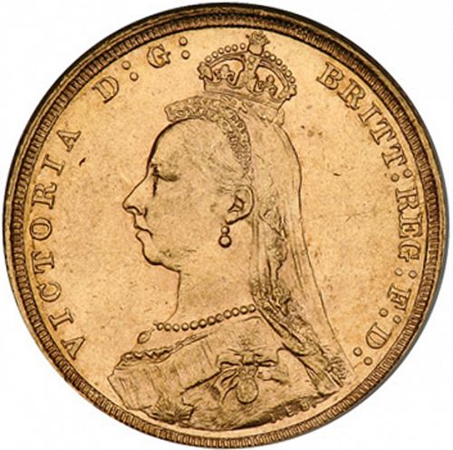 Sovereign Obverse Image minted in UNITED KINGDOM in 1892S (1837-01  -  Victoria)  - The Coin Database