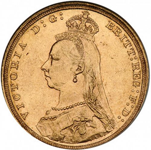 Sovereign Obverse Image minted in UNITED KINGDOM in 1892S (1837-01  -  Victoria)  - The Coin Database