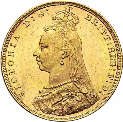 Sovereign Obverse Image minted in UNITED KINGDOM in 1893M (1837-01  -  Victoria)  - The Coin Database