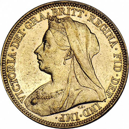Sovereign Obverse Image minted in UNITED KINGDOM in 1895 (1837-01  -  Victoria)  - The Coin Database
