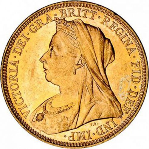 Sovereign Obverse Image minted in UNITED KINGDOM in 1896M (1837-01  -  Victoria)  - The Coin Database