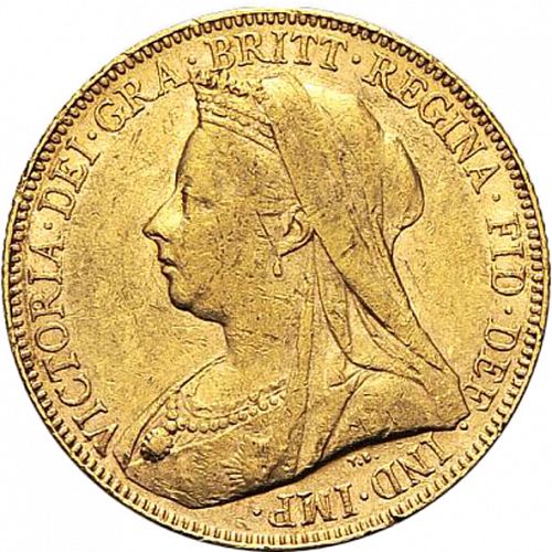 Sovereign Obverse Image minted in UNITED KINGDOM in 1901P (1837-01  -  Victoria)  - The Coin Database