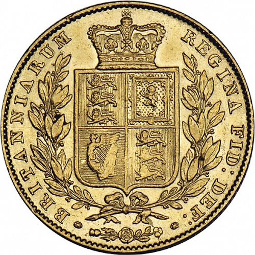 Sovereign Reverse Image minted in UNITED KINGDOM in 1845 (1837-01  -  Victoria)  - The Coin Database