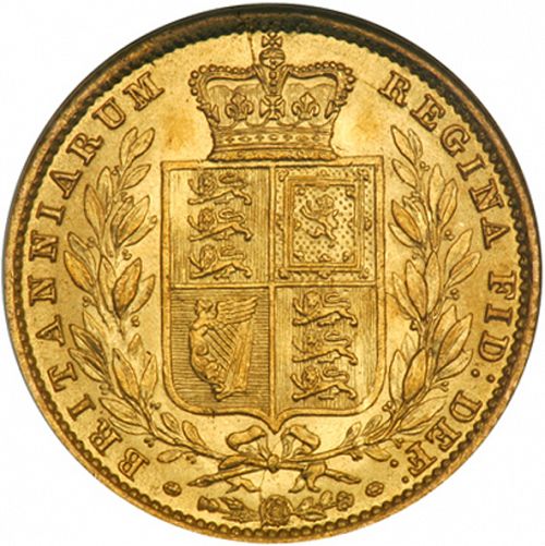 Sovereign Reverse Image minted in UNITED KINGDOM in 1855 (1837-01  -  Victoria)  - The Coin Database