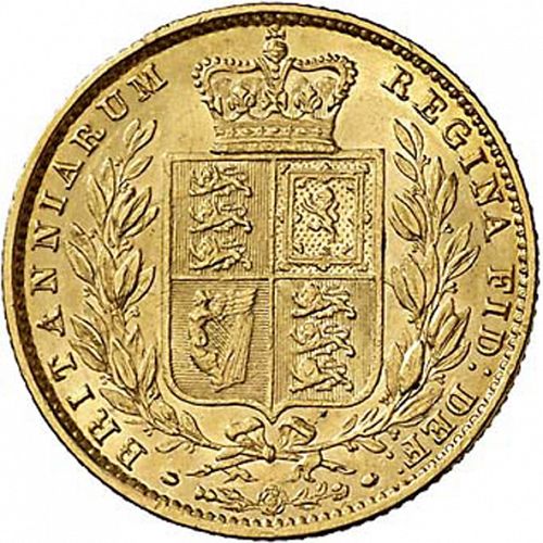 Sovereign Reverse Image minted in UNITED KINGDOM in 1857 (1837-01  -  Victoria)  - The Coin Database