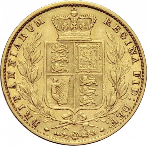 Sovereign Reverse Image minted in UNITED KINGDOM in 1858 (1837-01  -  Victoria)  - The Coin Database