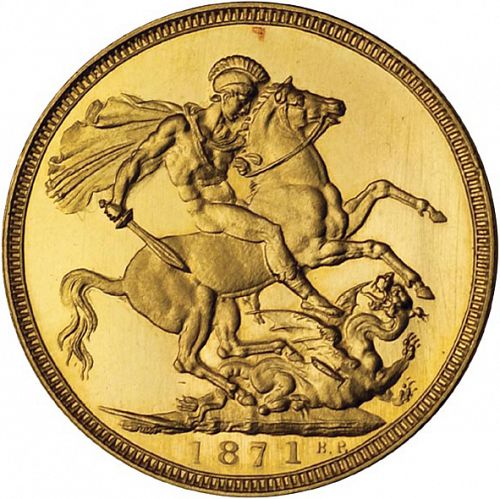 Sovereign Reverse Image minted in UNITED KINGDOM in 1871 (1837-01  -  Victoria)  - The Coin Database