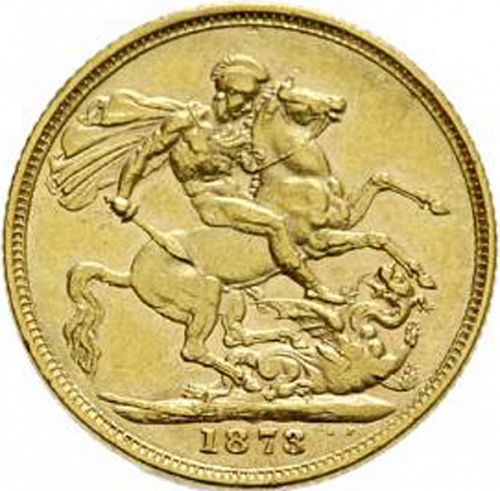 Sovereign Reverse Image minted in UNITED KINGDOM in 1873 (1837-01  -  Victoria)  - The Coin Database