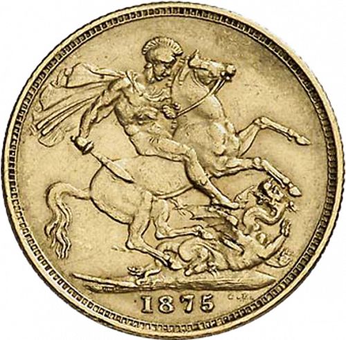 Sovereign Reverse Image minted in UNITED KINGDOM in 1875S (1837-01  -  Victoria)  - The Coin Database