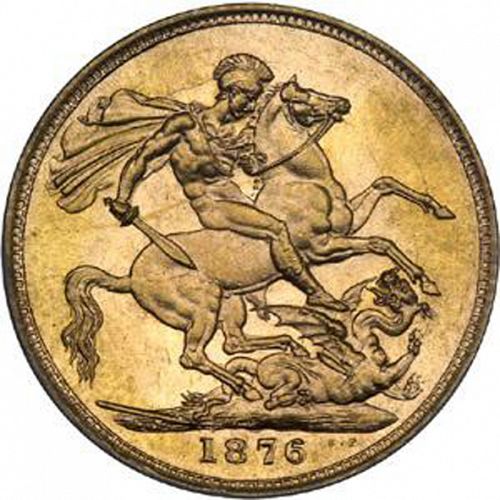 Sovereign Reverse Image minted in UNITED KINGDOM in 1876 (1837-01  -  Victoria)  - The Coin Database