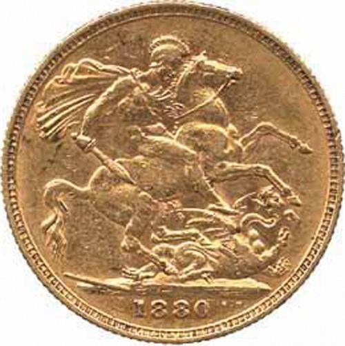 Sovereign Reverse Image minted in UNITED KINGDOM in 1880M (1837-01  -  Victoria)  - The Coin Database