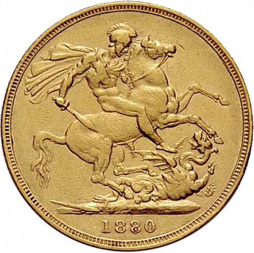 Sovereign Reverse Image minted in UNITED KINGDOM in 1880 (1837-01  -  Victoria)  - The Coin Database
