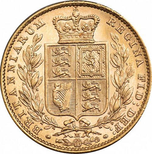 Sovereign Reverse Image minted in UNITED KINGDOM in 1881M (1837-01  -  Victoria)  - The Coin Database