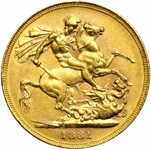 Sovereign Reverse Image minted in UNITED KINGDOM in 1881M (1837-01  -  Victoria)  - The Coin Database